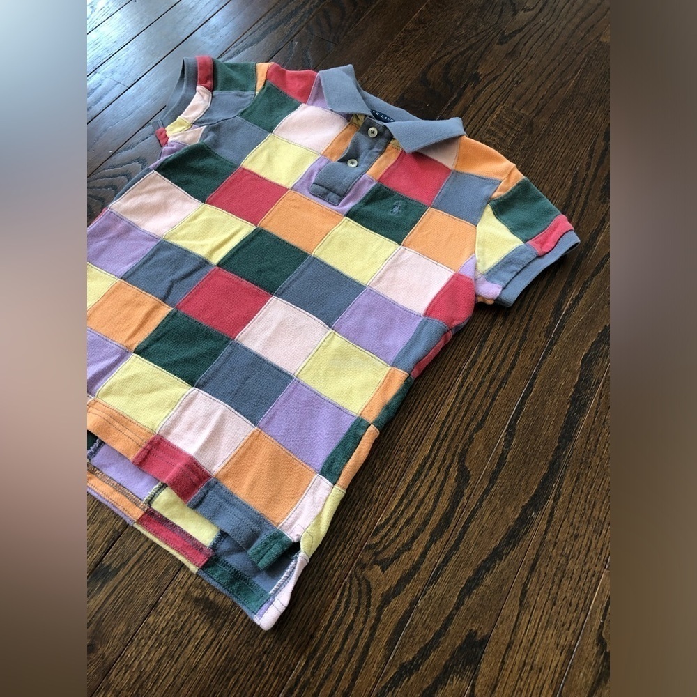 Ralph Lauren Women’ XS Vintage Multi-Color Patchwork Slim Fit Polo Shirt - GUC! - Picture 4 of 12